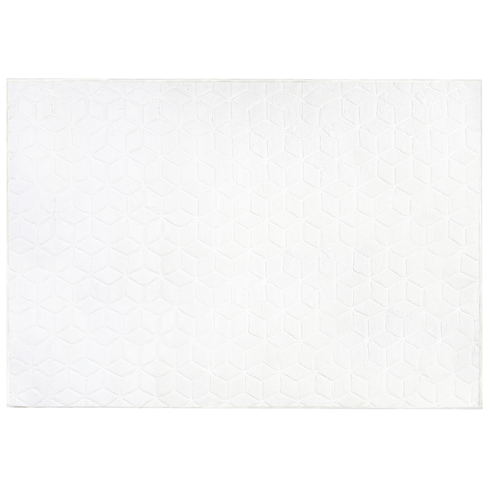 Beliani Faux Fur Rug Thatta White 160 X 230 Cm