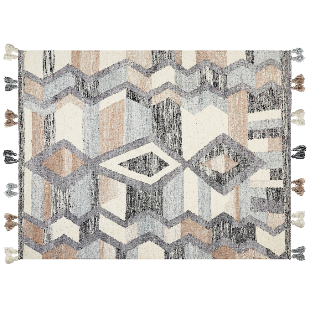 Beliani Rug Aygezard Multicolour 160 X 230 Cm Wool Kilim