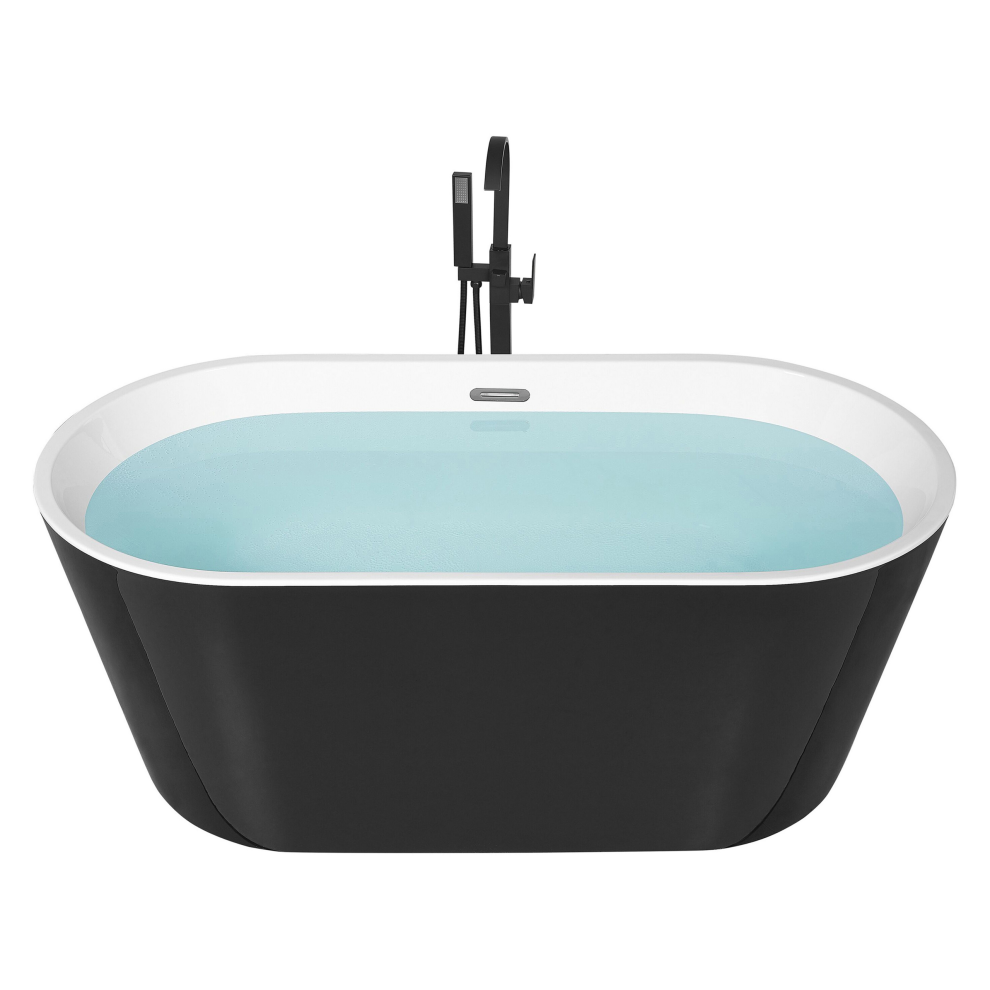 Beliani Freestanding Bathtub Havana 1700 X 730 Mm Black/ White