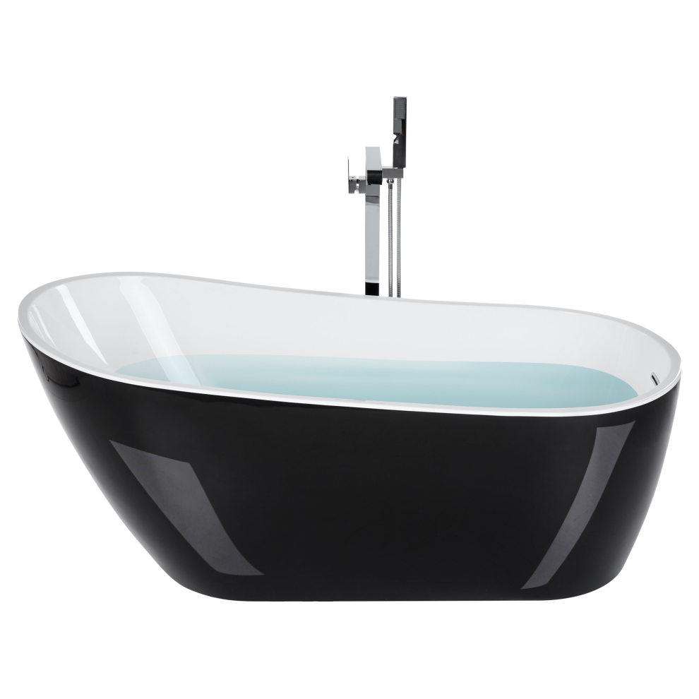 Beliani Freestanding Bathtub Solarte 1700 X 780 Mm Black/ White