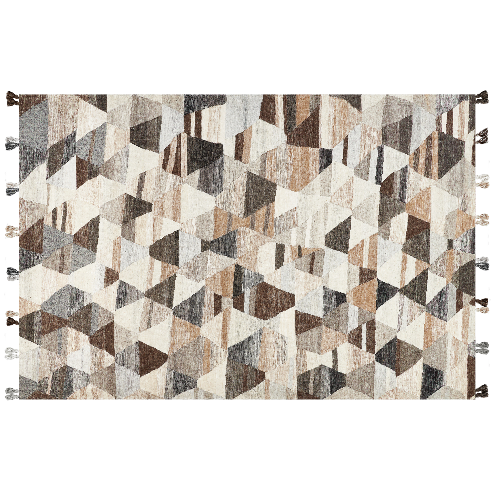 Beliani Rug Argavand Beige 200 X 300 Cm Wool Kilim