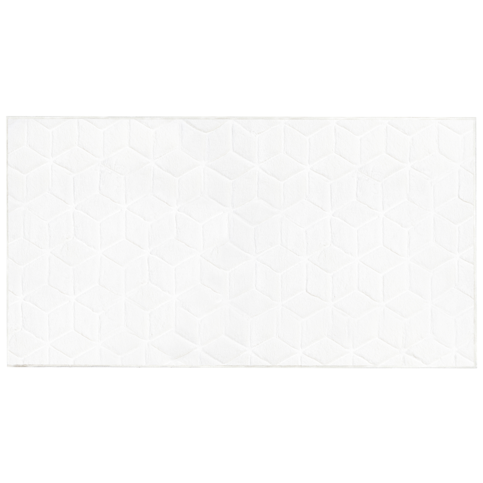 Beliani Faux Fur Rug Thatta White 80 X 150 Cm