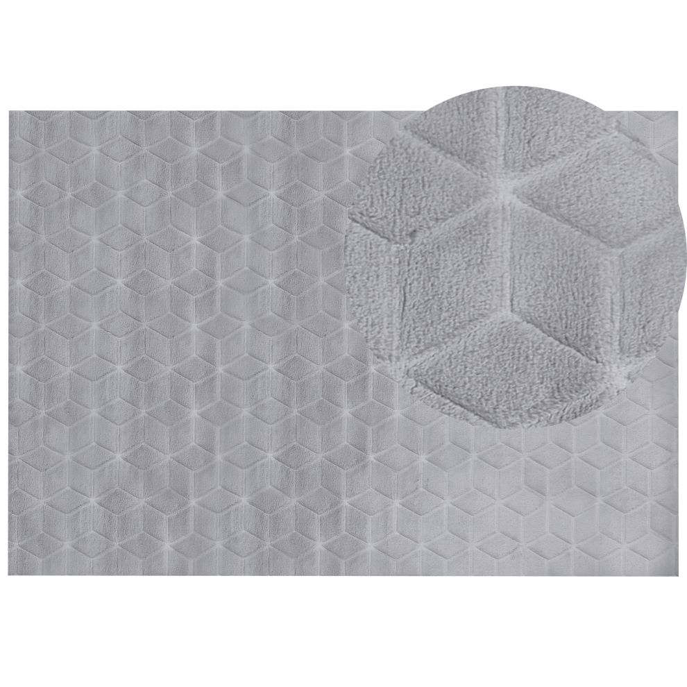 Beliani Faux Fur Rug Thatta Grey 160 X 230 Cm