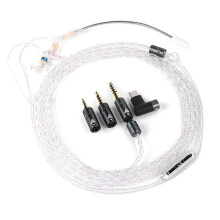QKZ Q7-MAX Oordopjes Upgrade Kabel Zuurstofvrij Koper Verzilverd MMCX/S-Type 2-Pins QDC Naar 2,5/3,5/4,4 mm Type-C 3 in 2