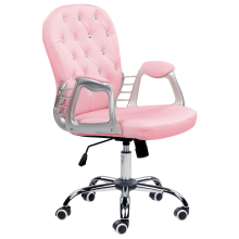 Desk Chair PRINCESS Faux Leather Pink