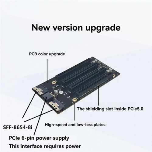 Adaptador de Placa Base PCIe4.0 X4x4x4x4 A SlimSAS 2