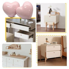 12 Pcs Ceramic Cabinet Knobs, Heart Shaped Adorable Drawer Pulls for Girls Bedroom, Kids Furniture Decorative