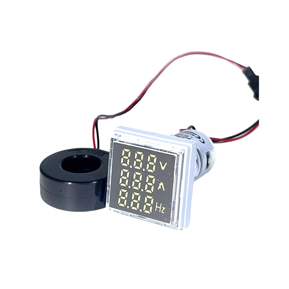 Led Digital Voltmeter Ammeter Hertz Meter Ac6-500V Signal Lights Voltage Current Frequency Meter Indicator Tester White 4711337594549