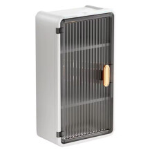 Mensola da Bagno A Parete con Scatola per Fazzoletti Impermeabile, Scaffale Multifunzionale per Articoli da Toeletta, Organizer per Shampoo B