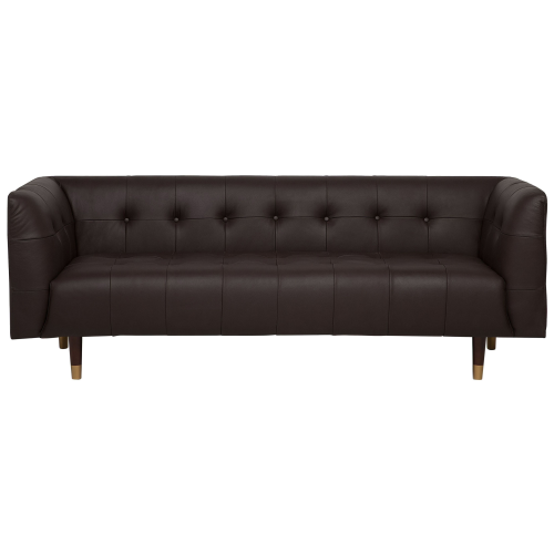 Beliani Sofa 3 Seater BYSKE Leather Dark Brown