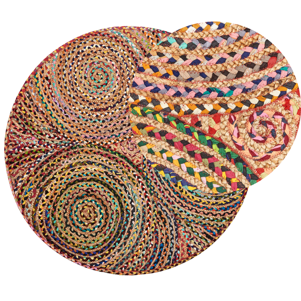 Beliani Rug Yenice Multicolour Ø 140 Cm Jute