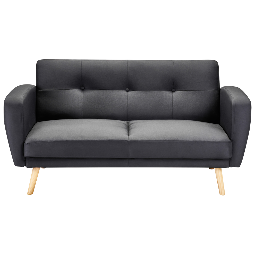 Sofa Bed 2 Seater FLORLI Fabric Black