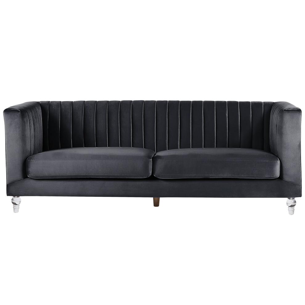 Sofa 3 Seater ARVIKA Velvet Black