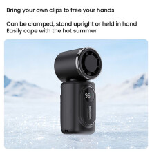 Portable Handheld Fan with Clip Umbrella Holder Function USB Charging Compact Personal Cooling Fan