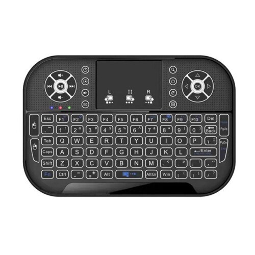 Fly Air Mouse Remote Control 2.4G -Compatible Backlit Handheld Remote with Touchpad Rechargeable for PC Laptop