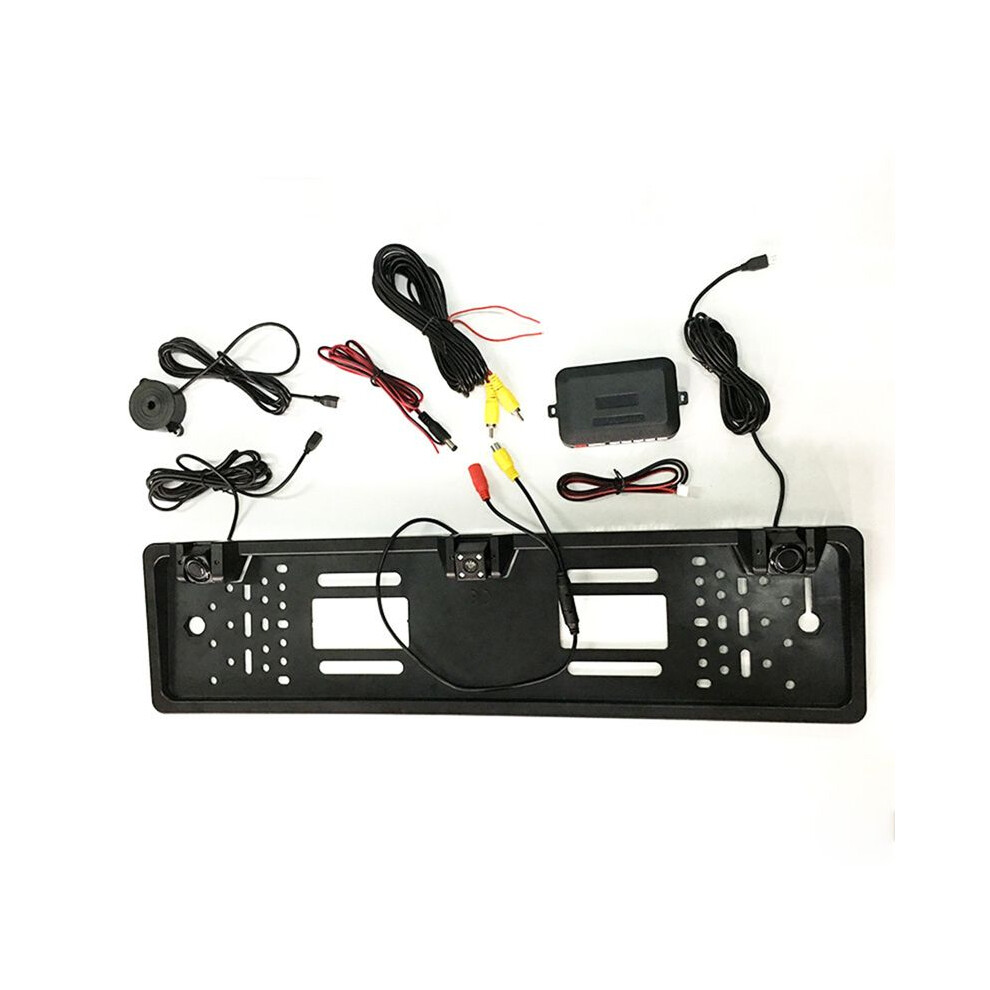 12V 4 Led Car Rear View Camera With Sensor For Parking European License Plate Holder Frame Universal Accessories Black 6031394997427