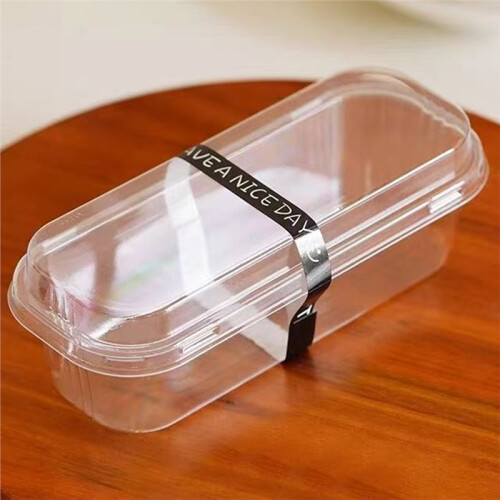 Rectangular Dessert Packaging Box for Soy Milk Cake and Mousse Black-Sticker 2