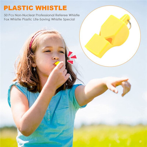 50 Pcs Non-Nuclear Professional Referee Whistle  Whistle Plastic Life-Saving Whistle Special for Game 1