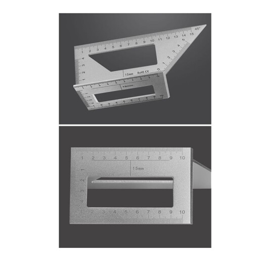 Multifunctional Square 45+90 Degree Gauge Angle Ruler T-Shaped Measuring Woodworking Ruler Tool 2