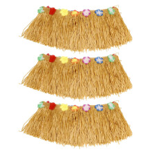 3X Table Jupe HawaïEnne Luau Fleur Herbe Jardin Fête de Mariage Plage Décor Kaki
