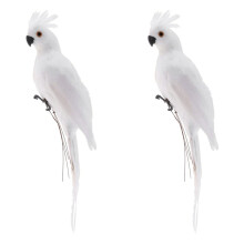 2Stck 35CM Schaum Feder Ara Rasen Puppe Dekoration Gefälschte Tier Vogel Garten Requisiten Dekoration