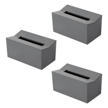 3X Ensemblechen Couverture de Boîte Une Mouchoirs Porte-Serviettes pour Essuie-Tout Gris
