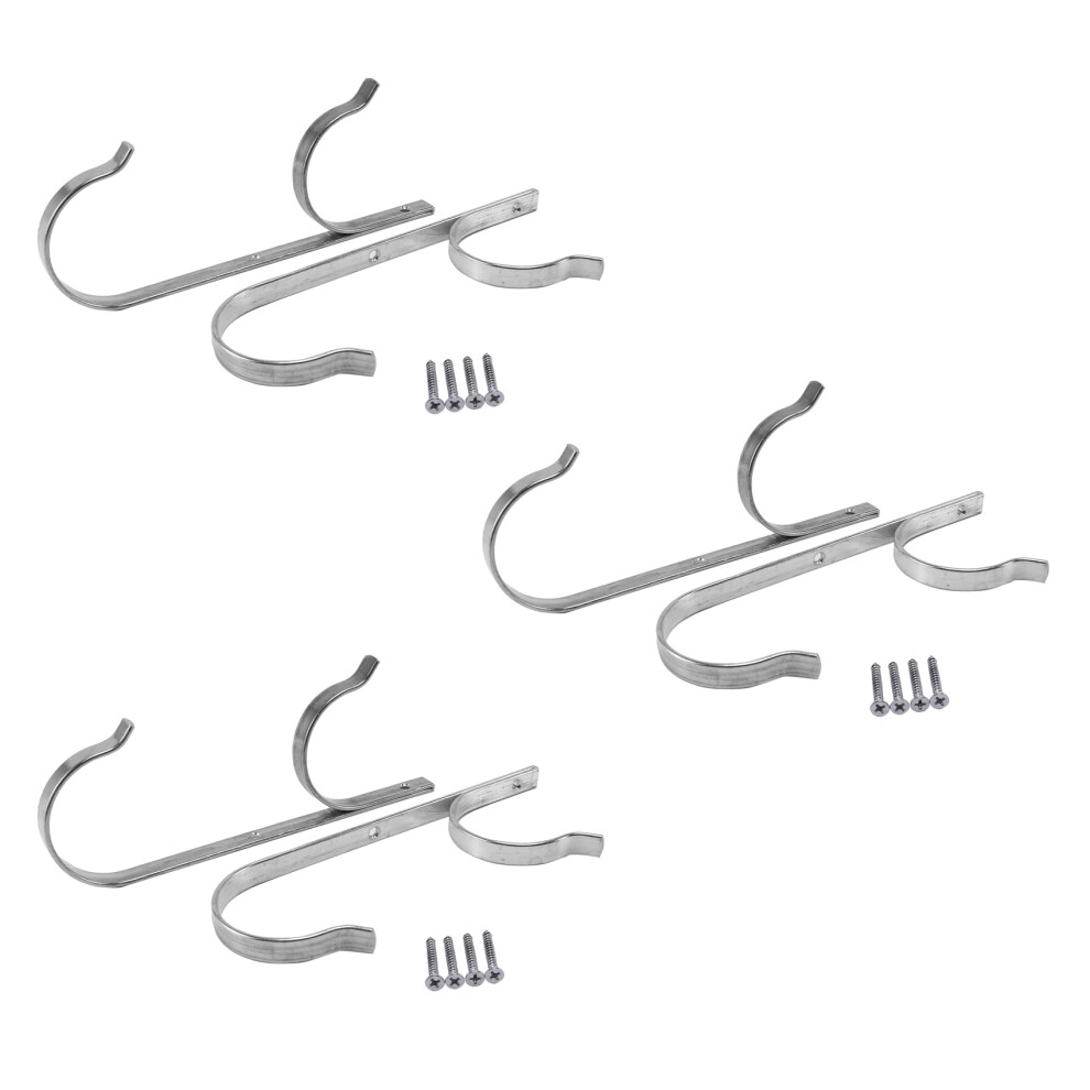 Pool Pole Hanger Premium 6Pcs Aluminium Holder Set, Perfect Hooks For Telescopic Poles, Skimmers, Leaf Rakes, 6034263396161