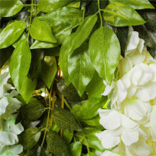 48 Pack (43.2 FT) Artificial Wisteria Vine Fake Wisteria Hanging Garland Silk Long Hanging Bush Flowers String (White)
