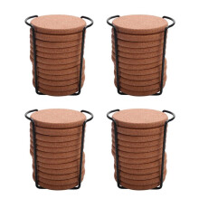 48X Cork Coasters with Lip for Drinks Absorbent Thick Rustic Saucer with Holder Heat & Water Resistant Best Reusable