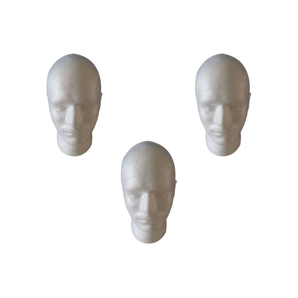 White 3X Male Wig Display Cosmetology Mannequin Stand Model Foam