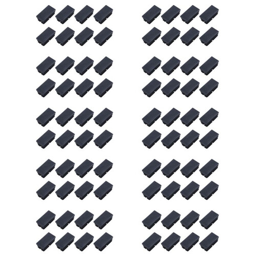 80 Piezas de PláStico Negro Rectangular Tapas Finales Insertos 20 mm X 40 mm