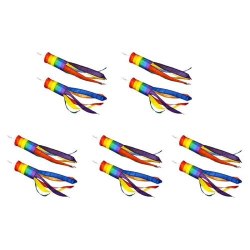 10 Pièces Windsock Coloré Hanging Décoration Windsock pour Accrocher En Plein Air