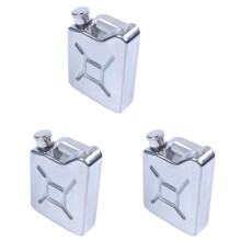 3X  Stainless Steel 5oz Hip Flask Liquor Whiskey Alcohol Fuel Gas Gasoline Can