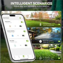 RainPoint Minuterie D'Arrosage WiFi, Minuterie D'Irrigation Automatique à 4 Zones, Contrôleur de Système D'Arrosage pour Jardin et Pelouse, Prise