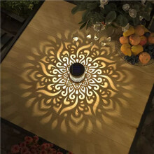 3X Zonne- Hekverlichting Mandala Metalen Zonne- Buitenmuur Terras Trapverlichting voor Tuinpaal Patio Achtertuin Tuindecoratie