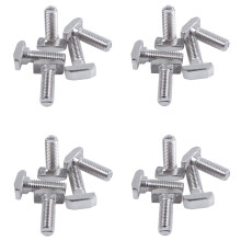 M8 Gewinde T-Nut Drop-in Stud Schiebe Schraube Bolzen Silber Farbe 20 Stücke