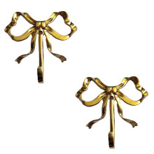 2X Bow Hook Single Hanger Gold Coat Hooks Bow Shaped Wall Hook Wall Hanging Coat Hook Bathroom Wall Hook,B