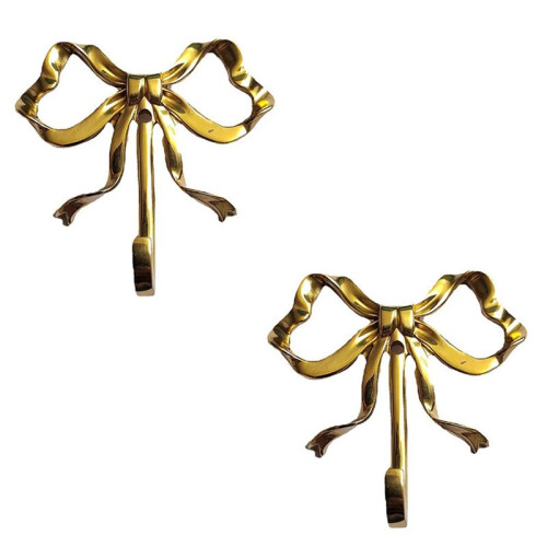 2X Bow Hook Single Hanger Gold Coat Hooks Bow Shaped Wall Hook Wall Hanging Coat Hook Bathroom Wall Hook,B