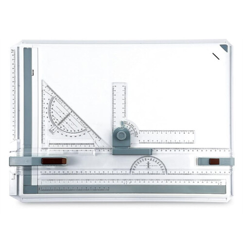 A3 Portable Drawing Board,Multi-Function Metric Drafting Table Drafting Board with Clear Rule Parallel Motion and Angle