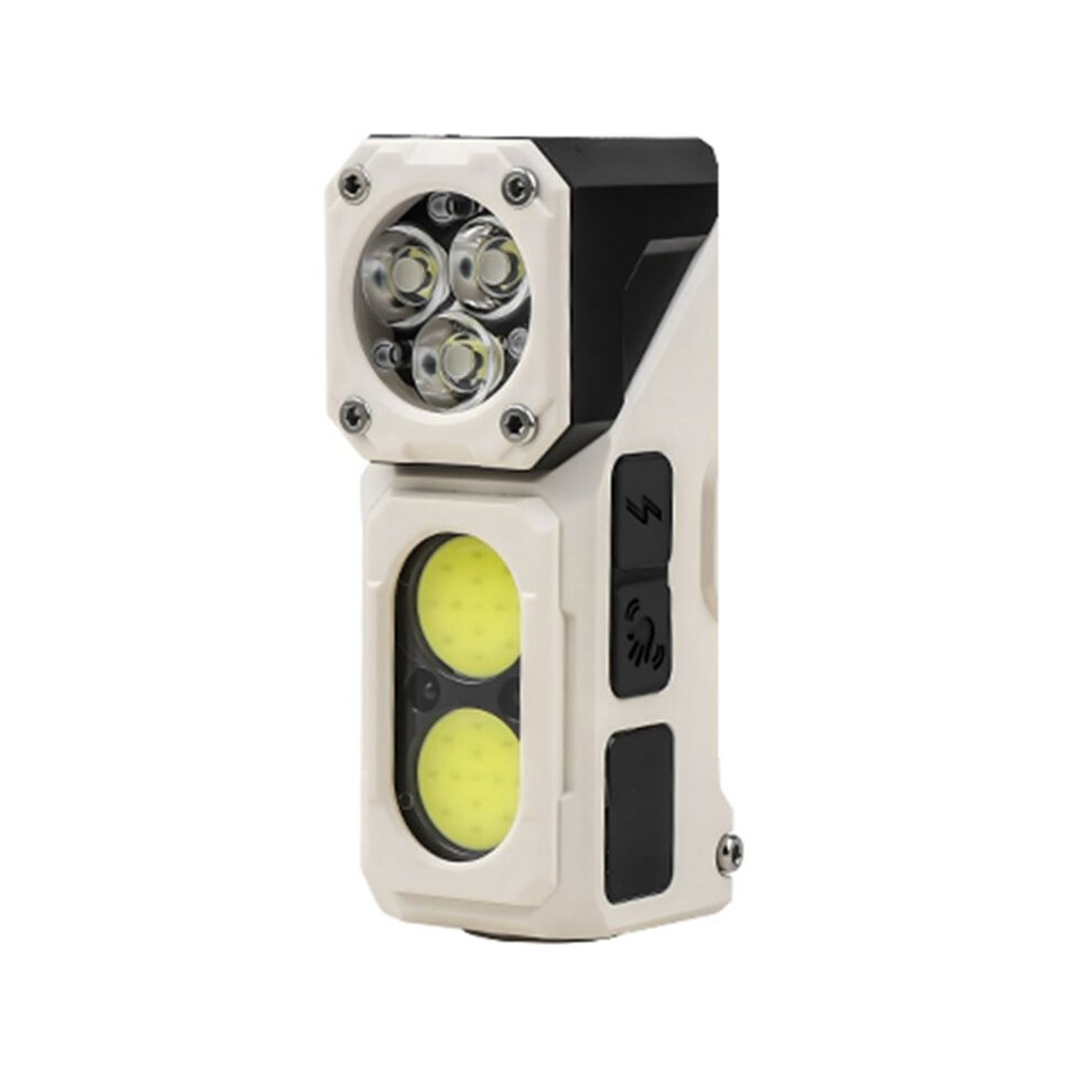 Portable Led Flashlight With Tail Magnet Usb Rechargeable Super Bright Cob Cap Clip Light For Camping Lantern White 4714268751333