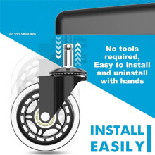 Ruote per Sedie da Ufficio, Set di 10 Ruote per Sedie da Ufficio, Penna da 11 mm X 22 Mm, Ruote Universali Resistenti per Sedie da Ufficio