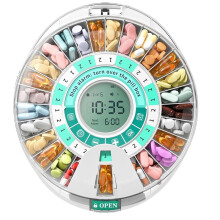 Auto Pill Dispenser for Elderly Electronic Monthly Pill Organizer W/H Alarm & Light Medication Dispenser
