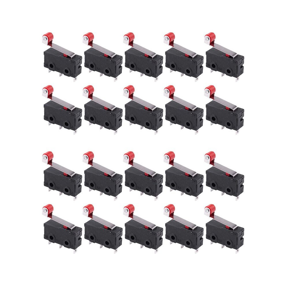 20Pcs Micro-Roller Lever Arm Open Close Limit Kw12-3 Pcb Microswitch 4712420185187