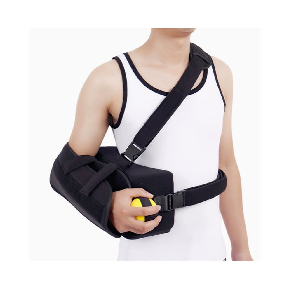 Abducted Shoulder Sling Immobilizer, Padded Rotator Cuff Support Brace with Removable Abduction Pillow and Exercise
