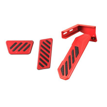 Anti-Slip Gas Accelerator & Brake Pedal Set with Left Footrest Pedal Riser Pedal for JK 2007-2017 Red