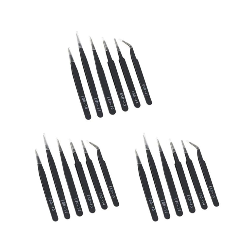 Precisious Tweezers Set Anti-Static Stainless Steel Tweezers Repair Tool For Electronics Repair Soldering Tool 6033833507112