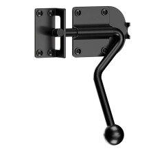 Heavy Duty Slide Bolt Gate Bolt Ergonomic Round Handle, Black Gate Hardware for Outdoor Wooden Fence, Shed Door