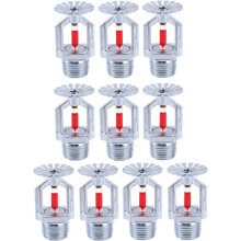 1set/10pcs Fire Sprinkler - Copper Chrome, 1/2" NPT 155(68C) Pendent Type Spray, K80 Fast Response Automatic