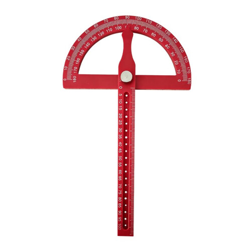 Woodworking Protractor, 180 Adjustable Angle Ruler with Marking Holes, Multi-Function Carpenter Square