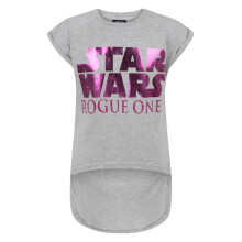 (9-10 Years) Star Wars Rogue One Short Sleeved T-Shirt (Girls Grey)